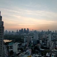 View from the open balcony, where there are two tables at Bangkok Heightz in Bangkok