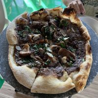 Mushroom pizza  at Everyday Pizza in Denver
