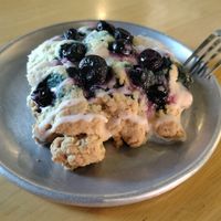 Vegan blueberry lemon scone at Kawa Coffee in Colorado Springs
