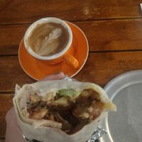 Vegan burrito at Kawa Coffee in Colorado Springs