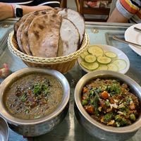 Multigrain millet roti, kali desi dal and mixed vegetable subzi  at Millets of Mewar in Udaipur