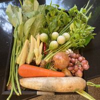 Most of the ingredients for our curries… the rest came from their organic garden  at Infusion Thai Cooking Class in Koh Samui