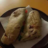 Avocado baguette at Santa Vegana in Barcelona