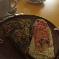 Spinach quiche at Santa Vegana in Barcelona