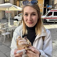 Croissant for the road (after all the desserts I've already eaten there).  at Santa Vegana in Barcelona