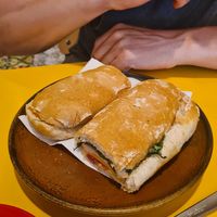 Ham and cheese sandwich at Santa Vegana in Barcelona