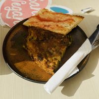 This Spanish omelette was very nice   at Santa Vegana in Barcelona