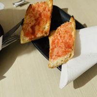The bread with tomato could improve   at Santa Vegana in Barcelona