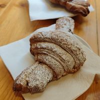 Chocolate croissant at Santa Vegana in Barcelona