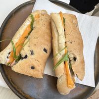 Ham and cheese sandwich  at Santa Vegana in Barcelona