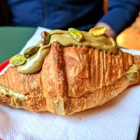 Pistachio croissant at Santa Vegana in Barcelona