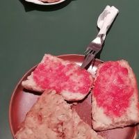 tortilla, pan con tomate, croissant at Santa Vegana in Barcelona