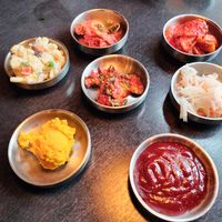 Banchan (side dishes) at Sura Korean BBQ & Tofu House in Long Beach