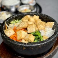 Vegan Tofu Hot Stone Bibimbap  at Sura Korean BBQ & Tofu House in Long Beach
