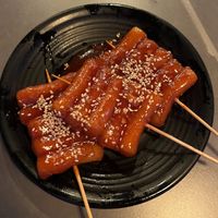 rice cake skewers😍  at Sura Korean BBQ & Tofu House in Long Beach
