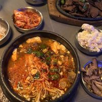 the spread  at Sura Korean BBQ & Tofu House in Long Beach