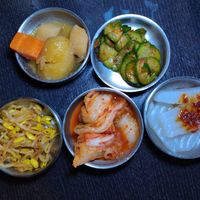 Condiments at Sura Korean BBQ & Tofu House in Long Beach