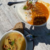 We had the curry and the potato soup at Hotel Steiger Kurort Rathen in Rathen