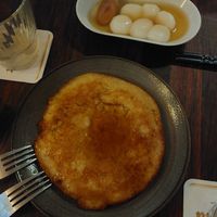 pancake and mochi with syrup at 957 Ramen Bar in Marburg