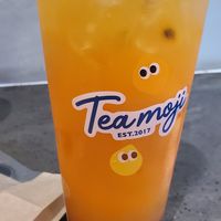 Grapefruit Passion Fruit with Boba at Teamoji x Afternoon in Champaign