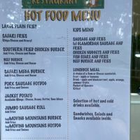 Menu at Welsh Mountain Zoo in Colwyn Bay