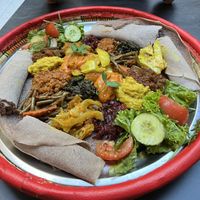 Mixed vegan platter 🥗  at Mommona African Restaurant in Frankfurt