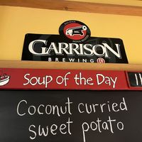 Vegan soup of the day  at The Red Shoe Pub in Mabou