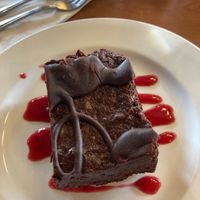 Vegan chocolate fudge cake  at The Red Shoe Pub in Mabou