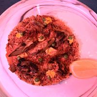 “rice” vegan paella really good  at Mothership in San Diego