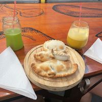 Lemonade, mixed juice and empanadas  at Menta y Limón in Buenos Aires