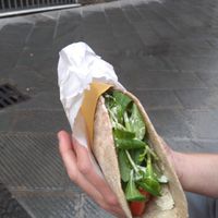 Seitan kebab with cashew cheese at Vegan Come Koala in Pisa
