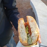 Burger with spinach patty at Vegan Come Koala in Pisa