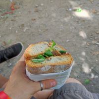 Pane con kebab vegano, crema di avocado, formaggio vegano e valeriana at Vegan Come Koala in Pisa