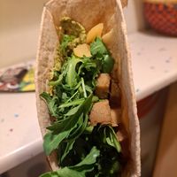 Wrap with seitan, veggies, hemp sauce, and vegan cheese. at Vegan Come Koala in Pisa