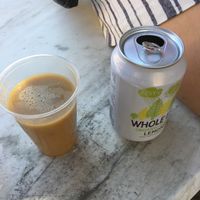 Even a refreshing selection of vegan drinks there, delicious fruit smoothie.  at Vegan Come Koala in Pisa