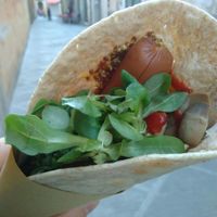 Piadina with doppiowürstel at Vegan Come Koala in Pisa