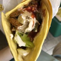 Seitan kebab with in-house mayo, rice cheese and veg, in a corn wrap. 6 euro at Vegan Come Koala in Pisa