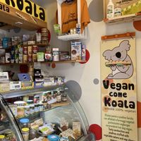 Lots of good organic vegan products to take home and cook with.  at Vegan Come Koala in Pisa