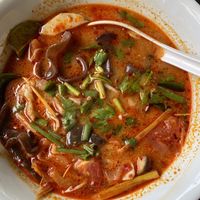 Tom yum met mushrooms  at Phayamas Private Beach Resort & Island Brew in Koh Phayam