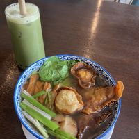 4 wontony i macha boba z tapioką  at U&Mi in Warsaw