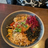 Poke bowl at U&Mi in Warsaw