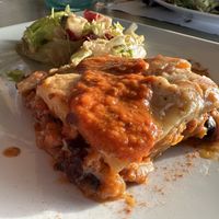 Vegan mousaka  at Greek Village in Corfu