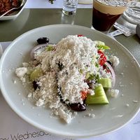 Greek salad with vegan feta 🌱  at Greek Village in Corfu