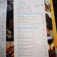 Menu at Greek Village in Corfu