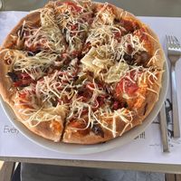 Vegan pizza  at Greek Village in Corfu