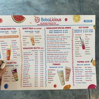 Large menu   at Bobalicious in North Little Rock