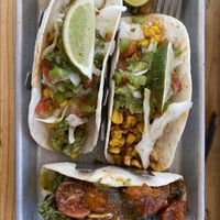 Two tofu tacos and one eggplant taco   at Tacos 4 Life in North Little Rock