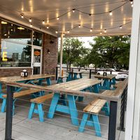 Nice outdoor seating   at Tacos 4 Life in North Little Rock