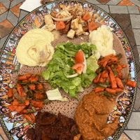 Family style   at Meskie's Ethiopia Restaurant in Berkeley