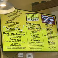 Menu  at Nacho Bizness in Monterey